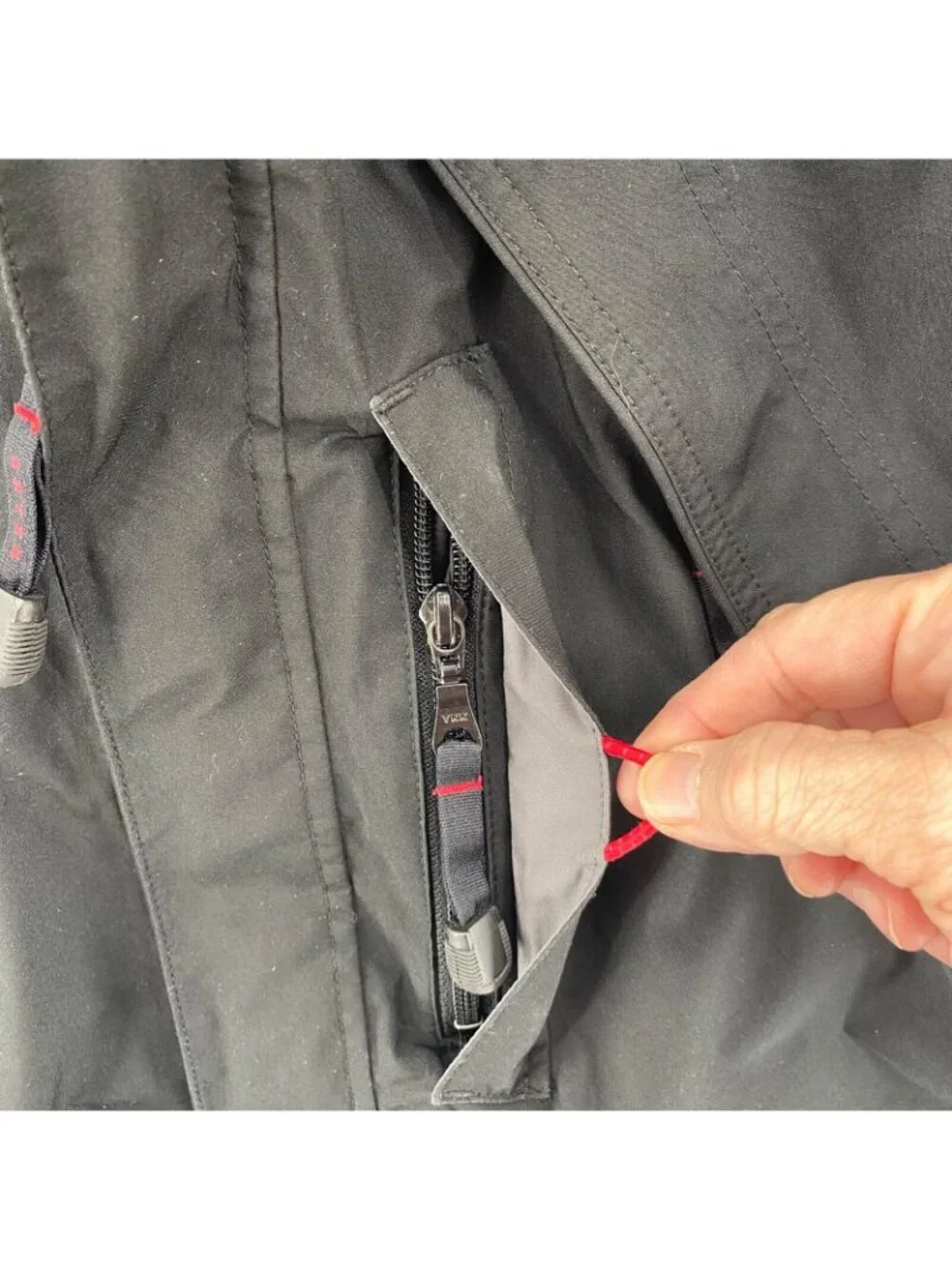 Eddie Bauer Coat Mens Medium Black EBTEK Gore Tex Hooded Weathergear Zip Pocket*